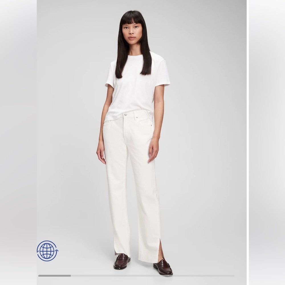 GAP NWT Mid Rise '90s Loose Split-Hem Jeans with‎ Washwell